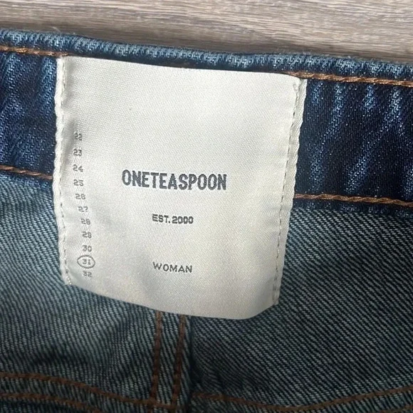 NEW one teaspoon VIRGIN BLUE AWESOME BAGGIES HIGH WAIST STRAIGHT LEG JEANS BLUE